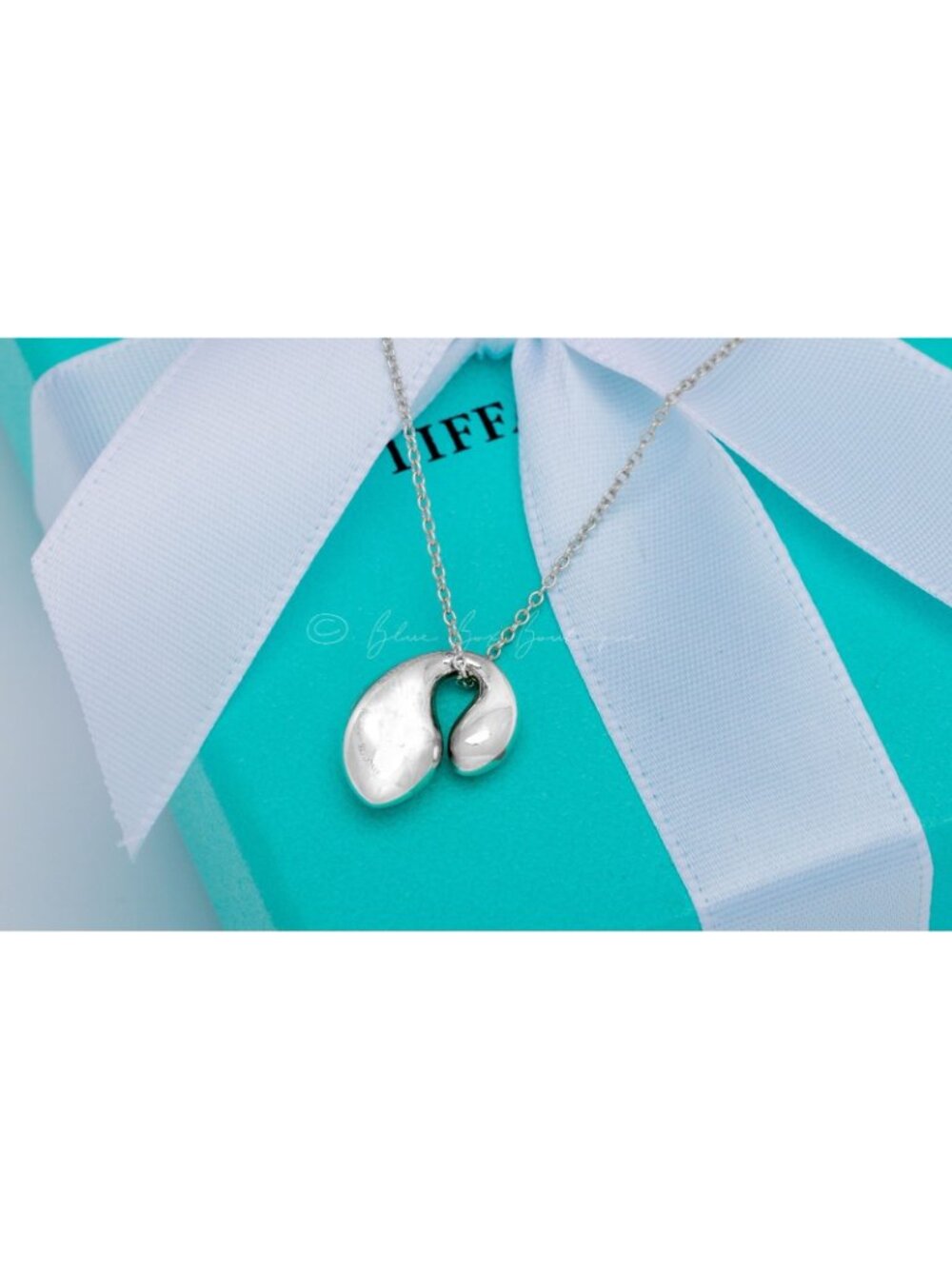 Tiffany & Co. Elsa Peretti Double Teardrop Vintage Necklace Pendant Silver 16" - Picture 2 of 8